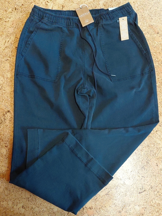 Angels Pants - Angels Women's Indigo Relaxed Straight Leg Elastic Waist Pants Size L NWT